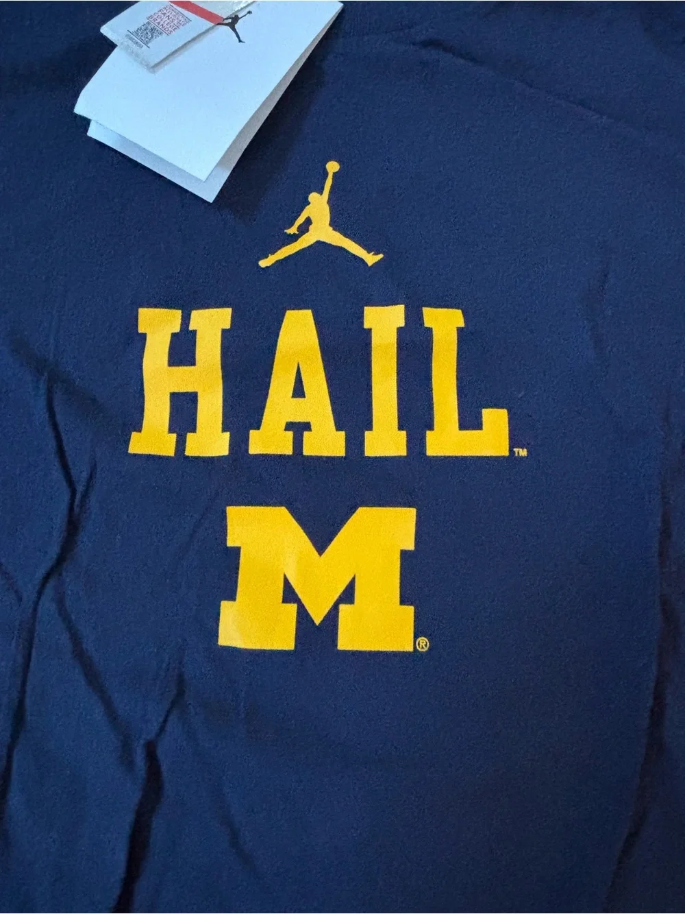 Nike Air Jordan U of M Michigan Wolverines HAIL  T Football Adult Medium NWT